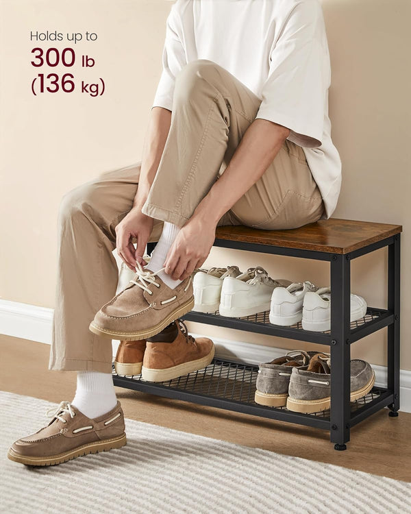 Coat Rack & Shoe Bench Set – Dot Hooks, 2-Tier Rack - Karrari