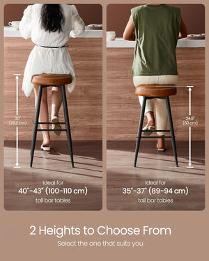 Set of 2 Backless Bar Stools