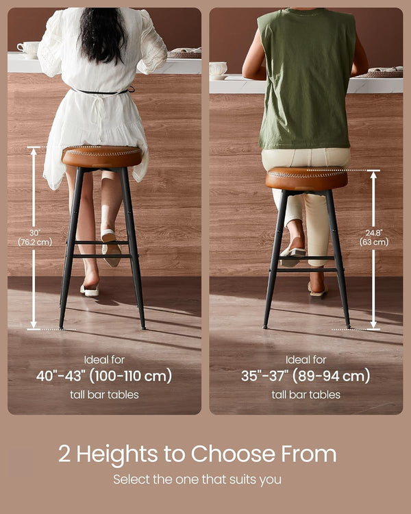 Set of 2 Backless Bar Stools