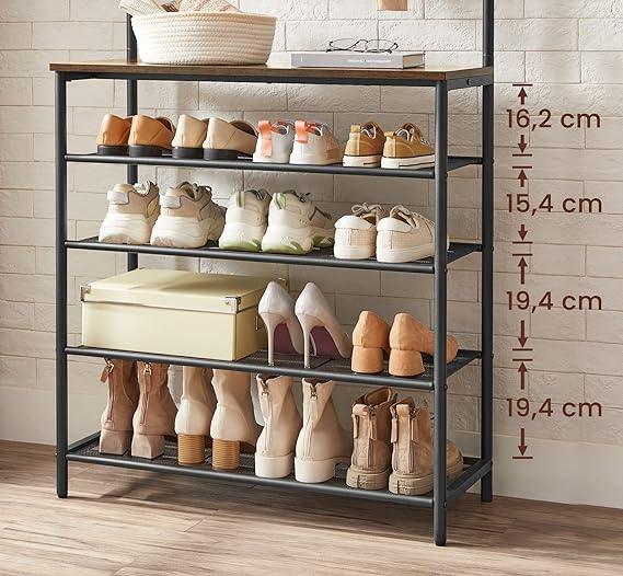 Clothes Rack with 5-Tier Shoe Storage & Hooks - Karrari