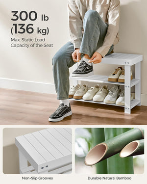 Coat Rack & Shoe Bench Set – 5 Hooks, 3-Tier - Karrari