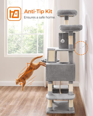 Large Cat Tower - Scratching Posts, Caves & Hammock - Karrari