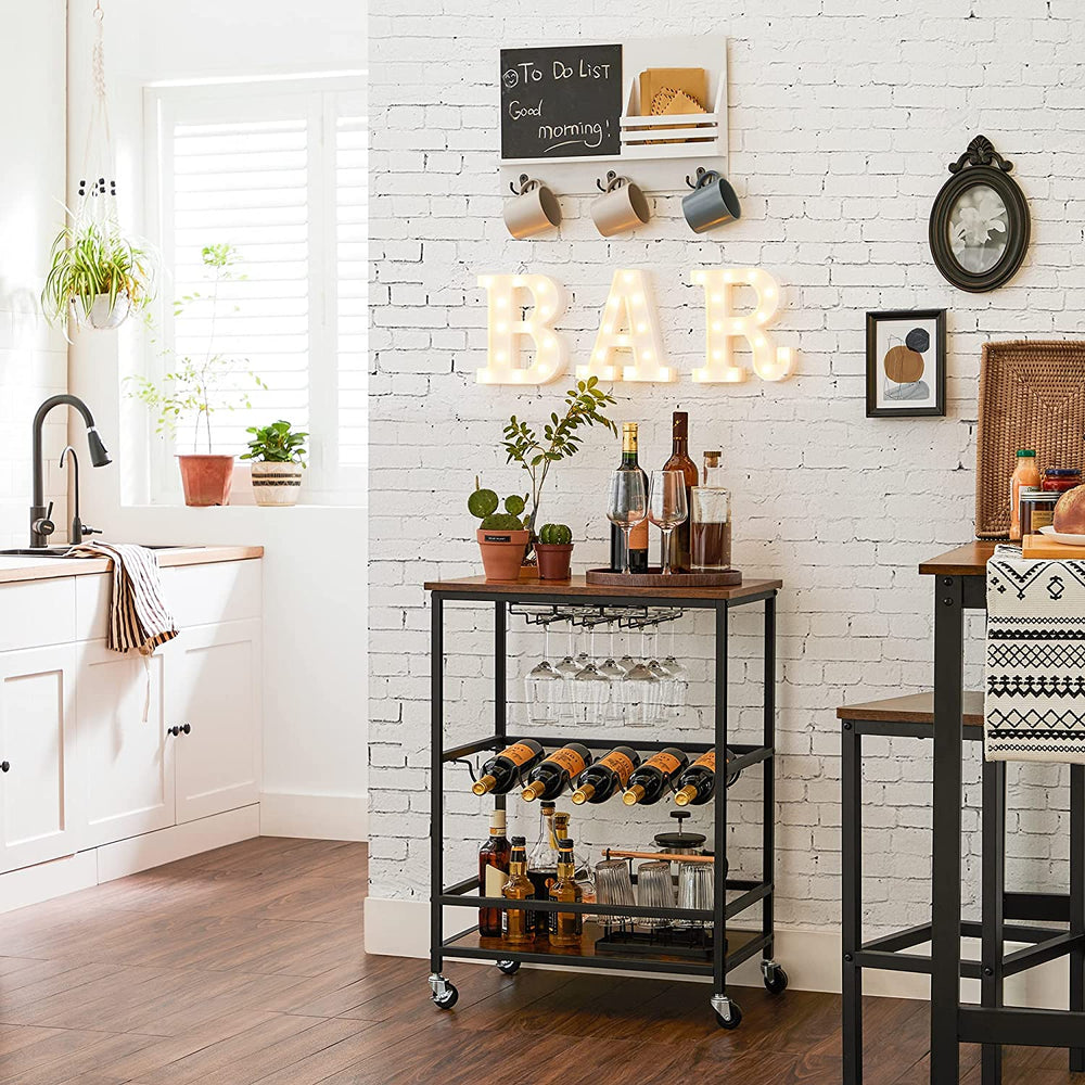 Bar Trolley with Wine & Glass Holders - Karrari