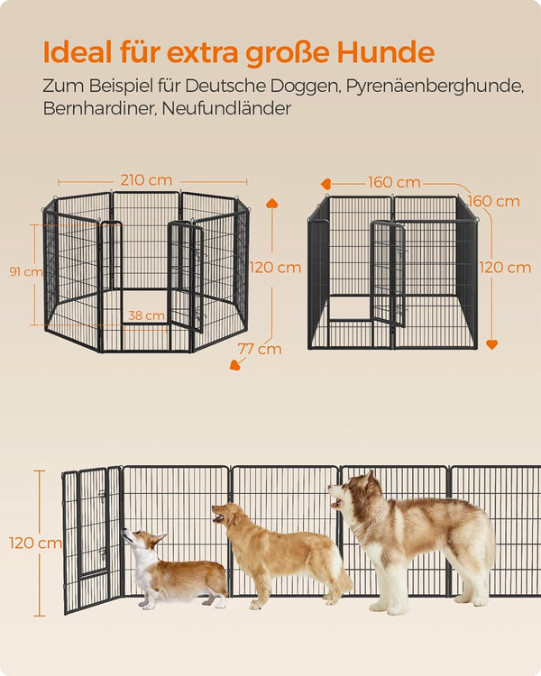 Portable Dog Playpen with 8 Mesh Panels & Latches - Karrari