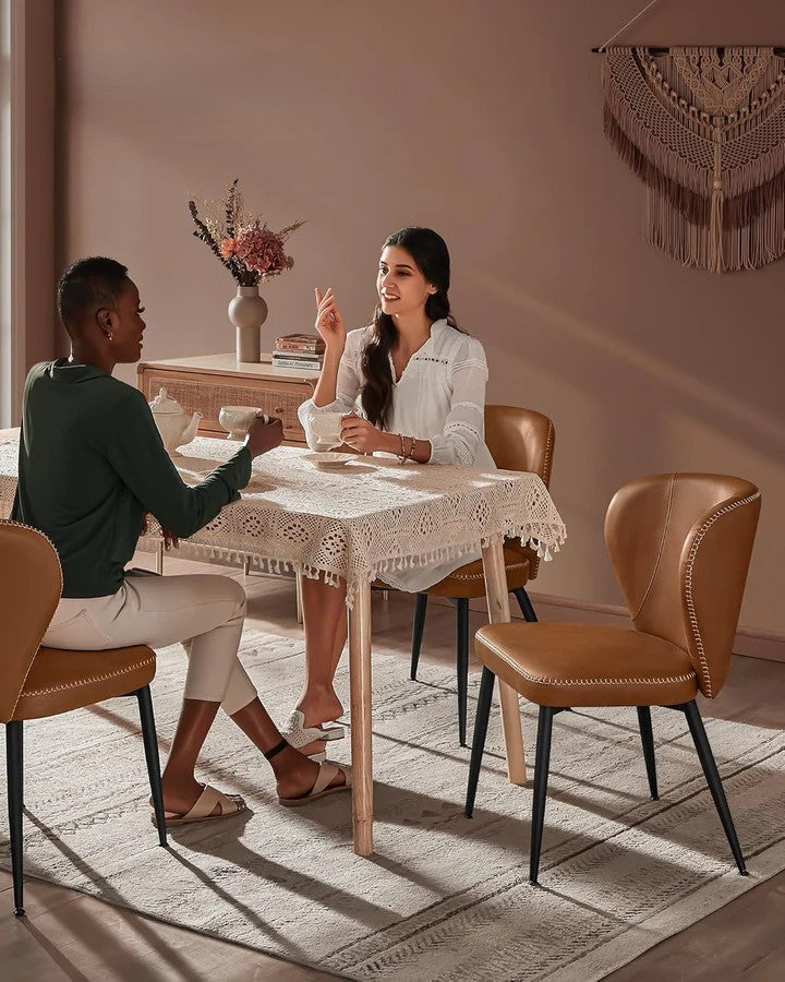 Mid-Century Faux Leather Dining Chairs (set of 2) - Karrari