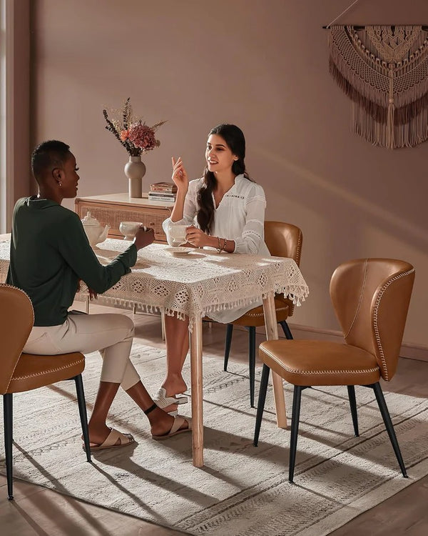 Mid-Century Faux Leather Dining Chairs (set of 2) - Karrari