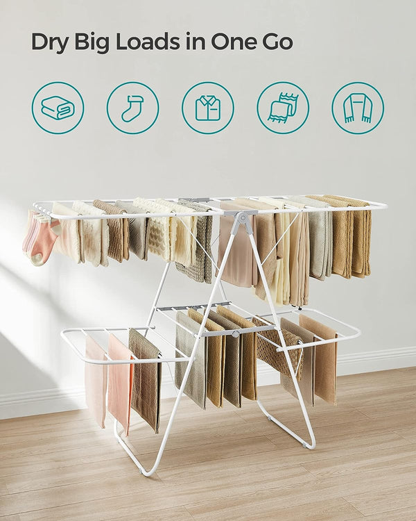 2-Tier Clothes Horse Dryer – Foldable, Space-Saving - Karrari