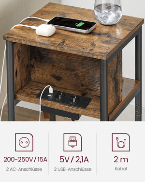 Side Table with Power Outlets - Karrari
