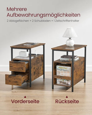Side Table with Power Strip & Drawers - Karrari