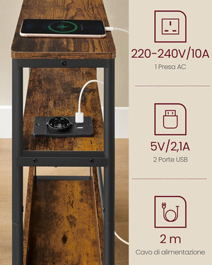 Side Table - Charging Port & Shelves - Karrari