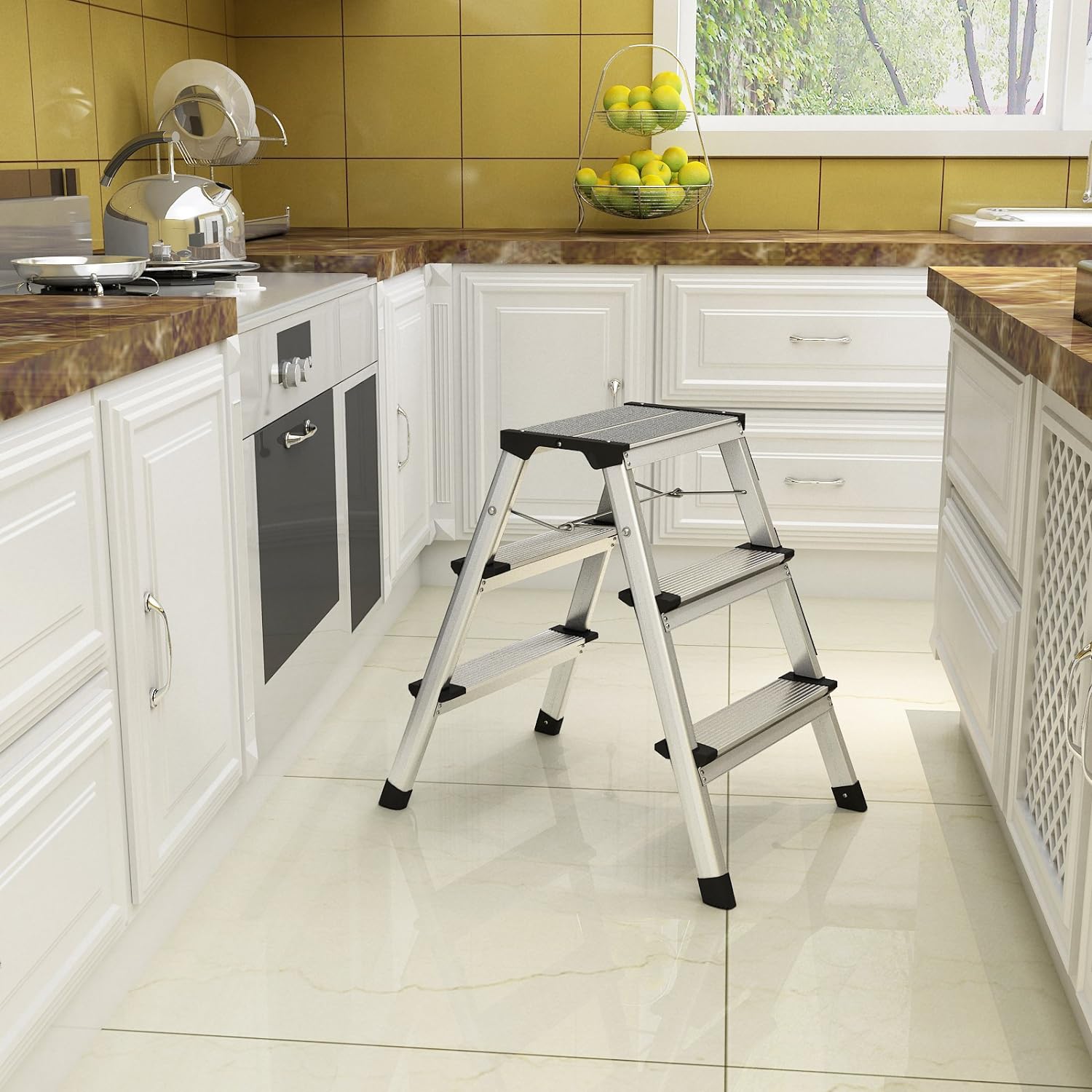 Aluminum ladder, multi-purpose ladder, loadable up to 150 kg