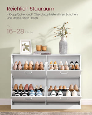 Shoe Storage Cabinet – 4 Flip Doors, Adjustable - Karrari