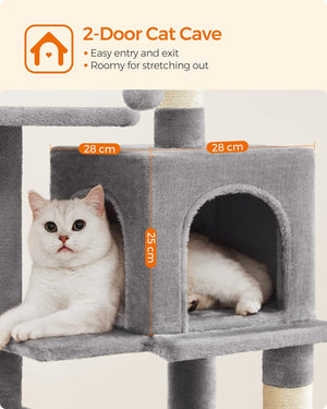 Light Grey Cat Tower - Hammock & Scratching Posts - Karrari