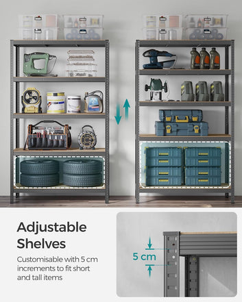 5-Tier Shelving Unit, Steel Shelving Unit for Storage, Boltless Assembly, for Garage