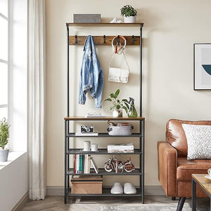 Clothes Rack with 5-Tier Shoe Storage & Hooks - Karrari