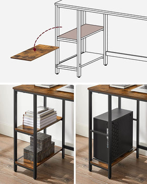 Industrial Computer Desk with Shelves - Karrari
