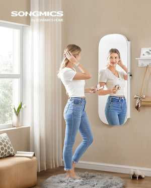 Lockable LED Jewellery Cabinet with Mirror - Karrari