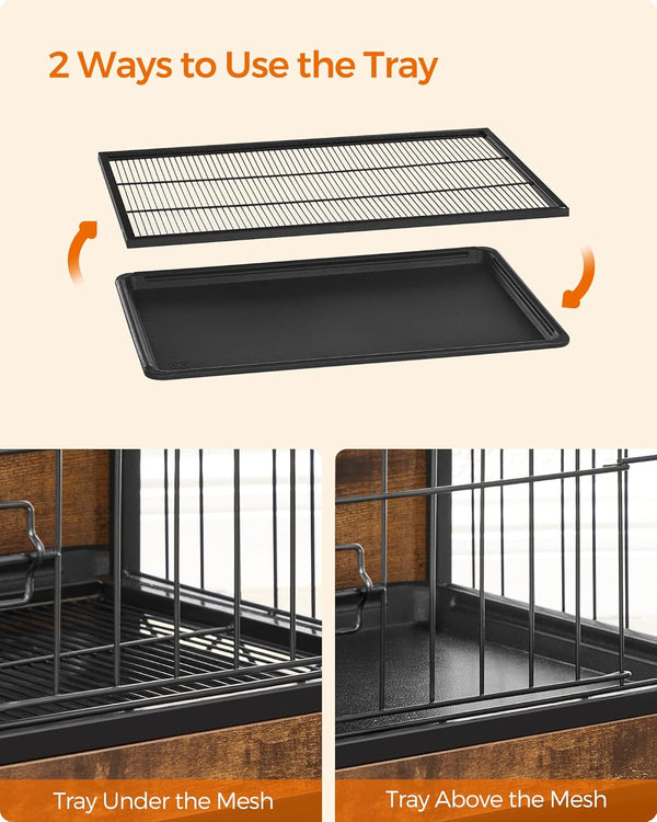 Dog Crate Furniture with Double Doors & Tray - Karrari