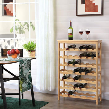 Wine Rack Holds up to 42 Bottles 7 Tier Bottle Holder Bamboo Shelf Wine Bottle Storage