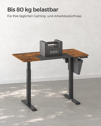 Height-adjustable electric desk, 60 x 120 x (72-120) cm, fully adjustable, spliced plate, memory function with 4 heights