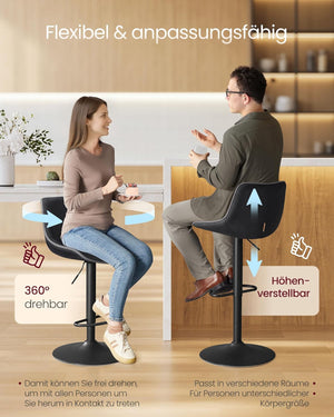 Ergonomic Velvet Bar Chairs for Kitchen Island (Set of 2)