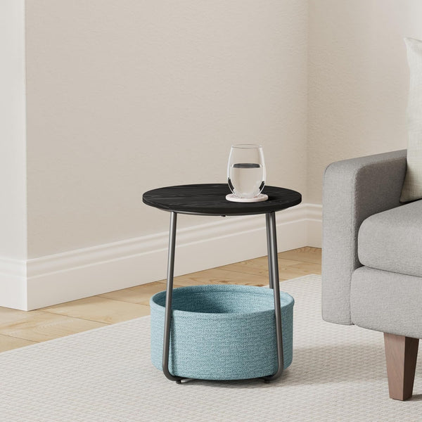 Side Table with Socket & Basket