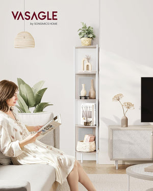 5-Tier Corner Shelf with Polyrattan Sides - Karrari