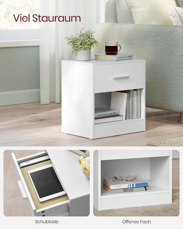 Bedside Table with Drawer & Shelf - Karrari