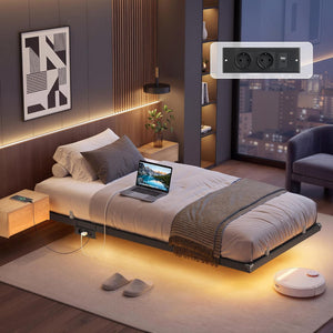 Single Bed Frame (90x190cm) LED Lighting & Electrical Outlets