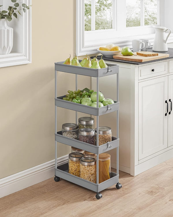 4-Tier Rolling Storage Trolley - Dove Grey - Karrari
