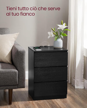 2-Piece Bedside Tables – Drawers & Charging Ports - Karrari