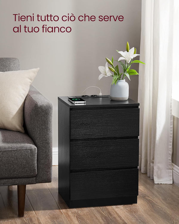 2-Piece Bedside Tables – Drawers & Charging Ports - Karrari