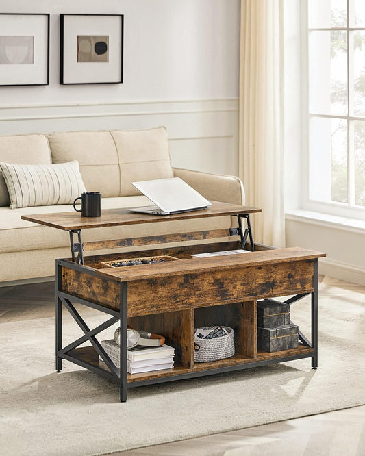 Coffee Table, Lift-Top Table Coffee Table for Living Room, Coffee Table with Open and Hidden Storage
