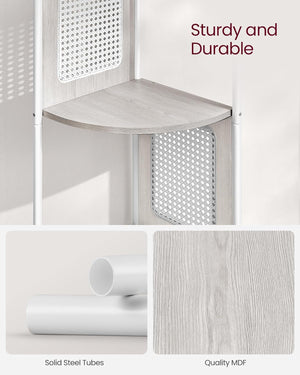 5-Tier Corner Shelf with Polyrattan Sides - Karrari