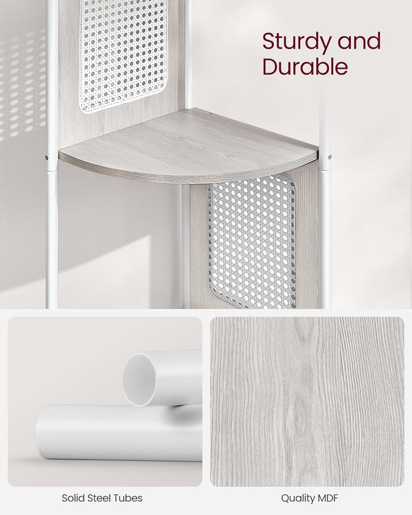 5-Tier Corner Shelf with Polyrattan Sides - Karrari