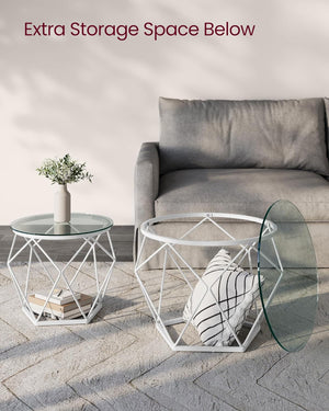 2-Piece Round Coffee Tables with Removable Tops - Karrari