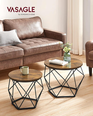 2-Piece Round Coffee Tables with Removable Tops