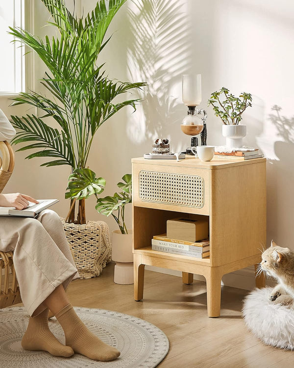 Rattan Bedside Table with Drawer - Karrari