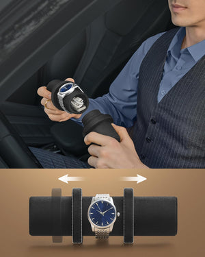 3-Watch Travel Case Hexagon Roll – PU Leather - Karrari