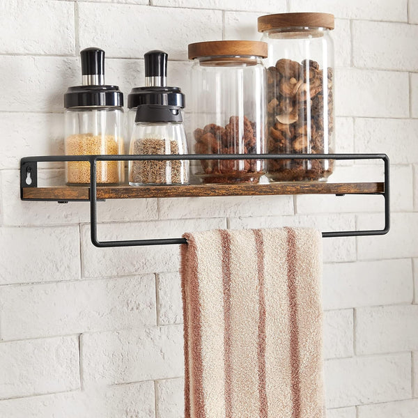 2-Piece Wall Floating Spice Rack Shelf with Pole - Karrari
