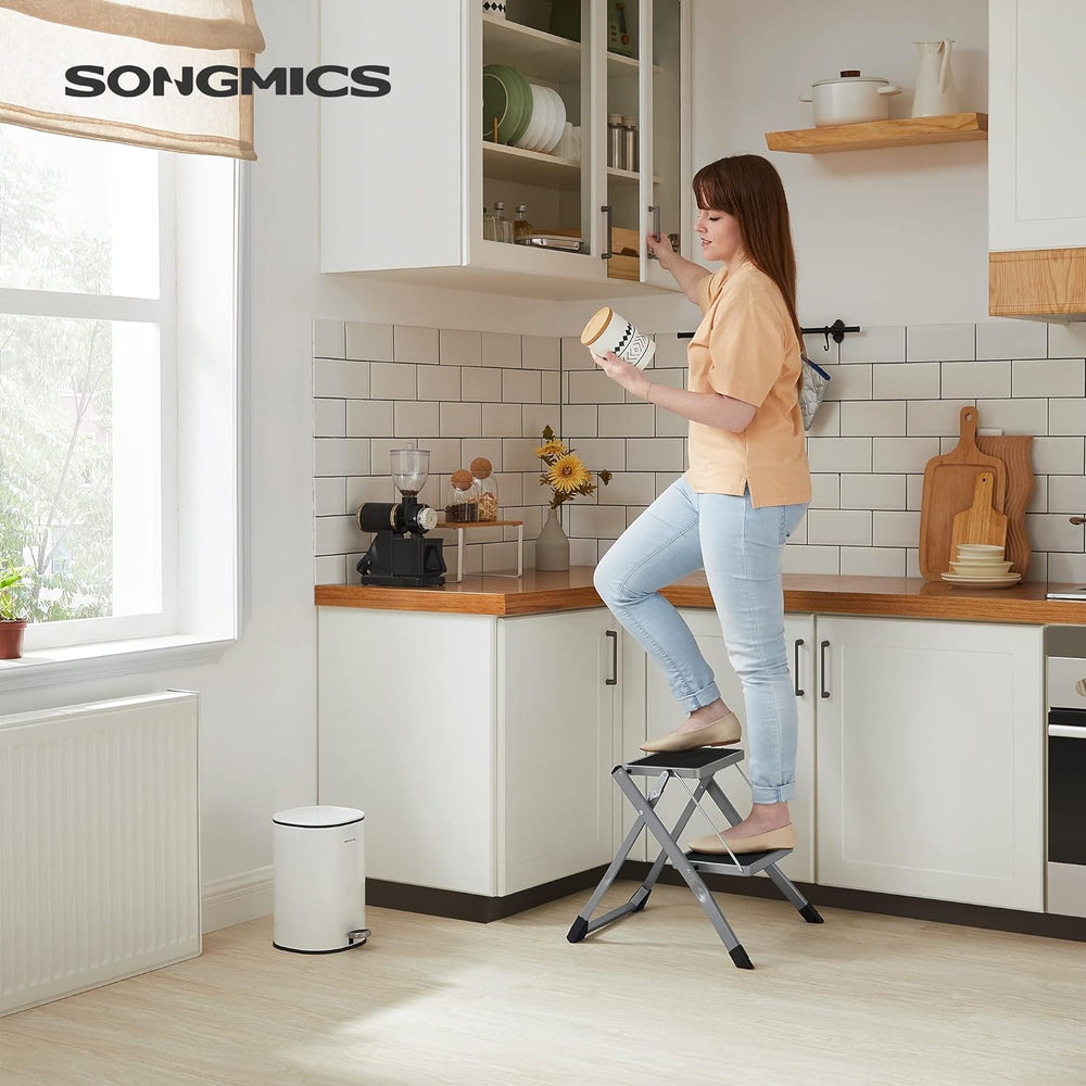 2-Step Folding Ladder with Handle (150kg, Non-Slip) - Karrari