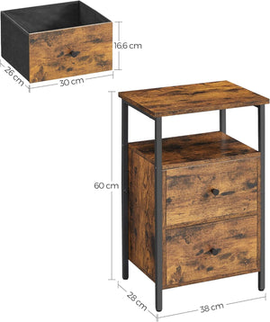 Bedside Table with 2 Drawers - Karrari