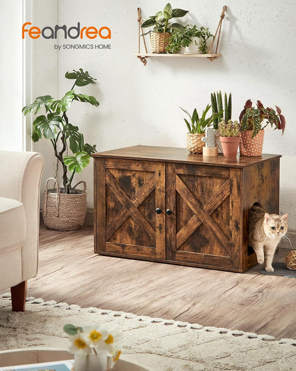 Vintage Cat Litter Tray Cabinet - Doors (Easy Assembly) - Karrari