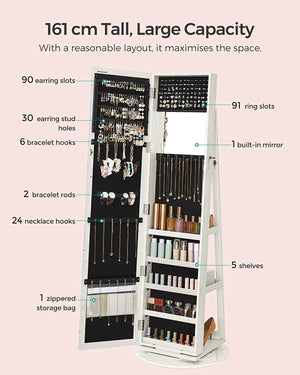 Freestanding Jewellery Cabinet with Full-Length Mirror - Karrari