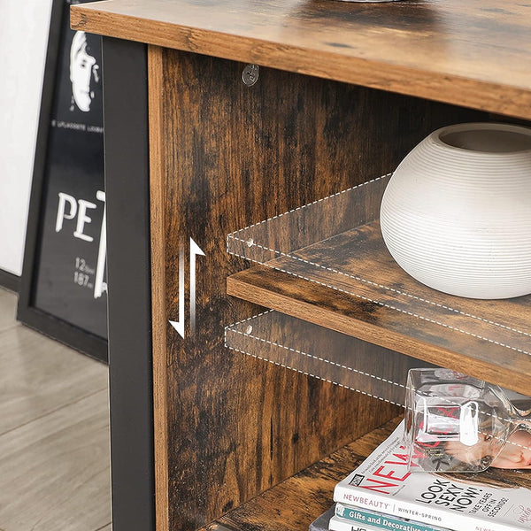 Industrial TV Stand with Sliding Doors - Karrari
