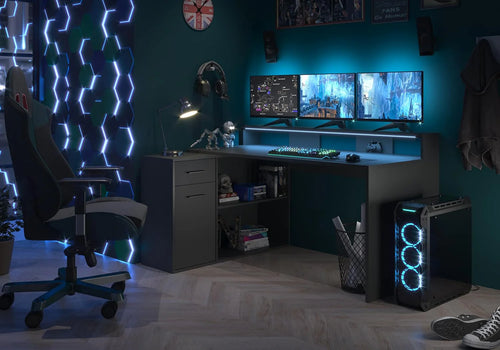 Gamer Corner Desk Combination - Reversible