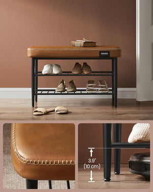Mid-Century Shoe Rack Storage Bench - Karrari
