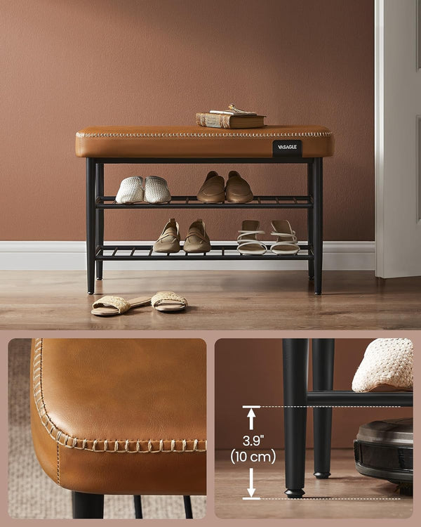 Mid-Century Shoe Rack Storage Bench - Karrari