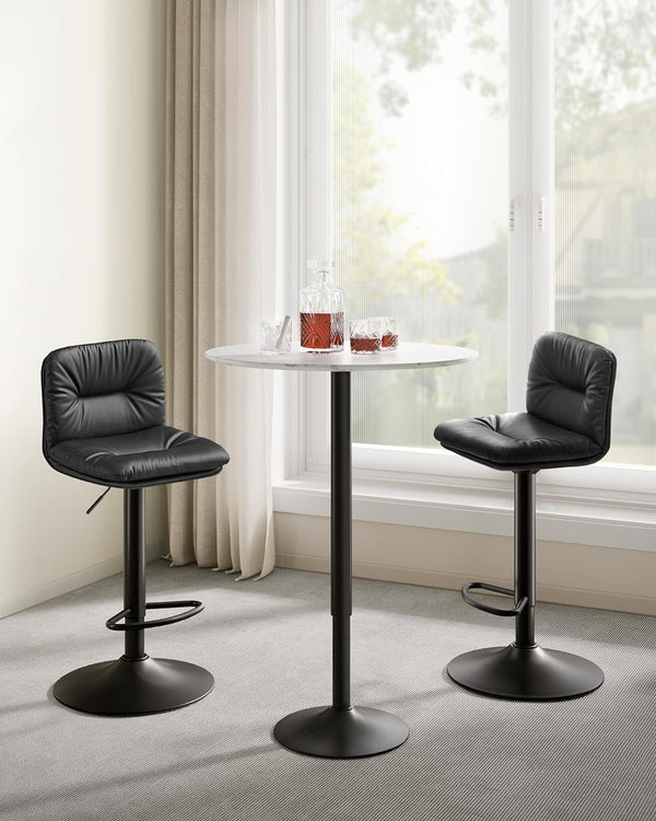Set of 2 Height-Adjustable PU Bar Chairs - Karrari