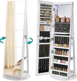 360° Rotating LED Mirror Jewellery Cabinet - Karrari